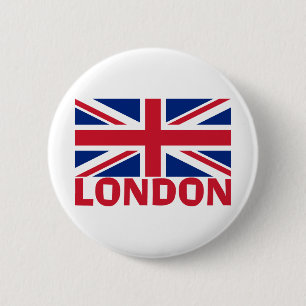 London in Red 6 Cm Round Badge