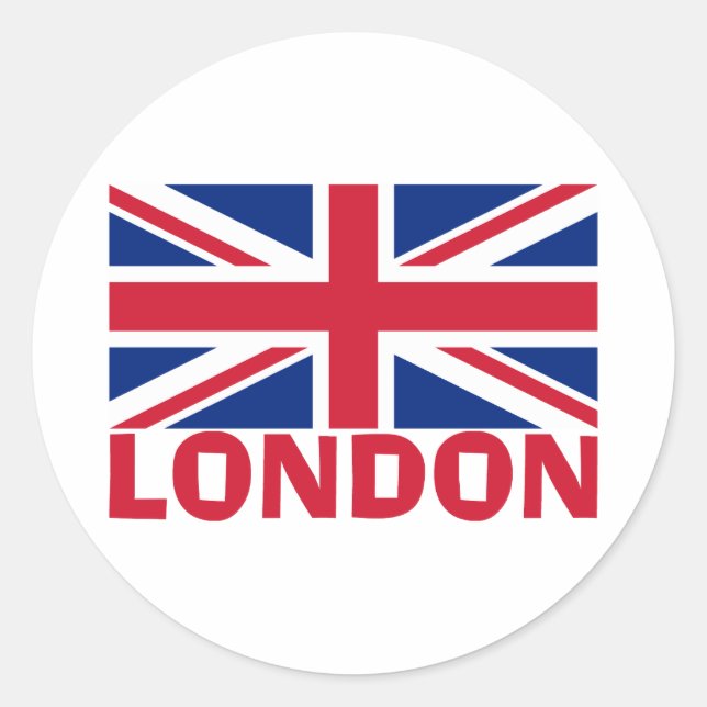 London in Red Classic Round Sticker (Front)