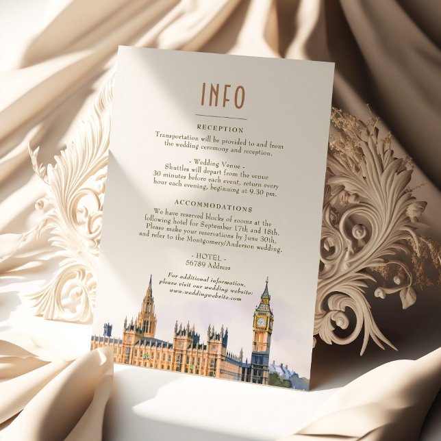 London Insert INFO Details England Wedding Invitation (Creator Uploaded)