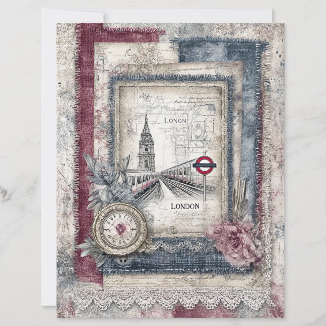 London & Lace Decoupage Scrapbook Paper (Front)