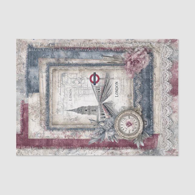 London & Lace Decoupage  Tissue Paper (Front)