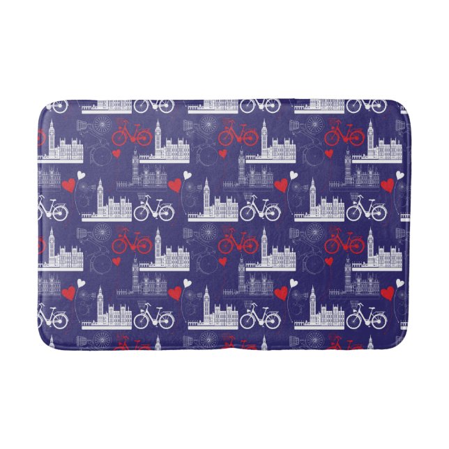 London Landmarks Pattern Bath Mat (Front)