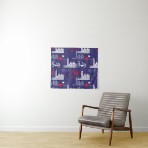London Landmarks Pattern Tapestry