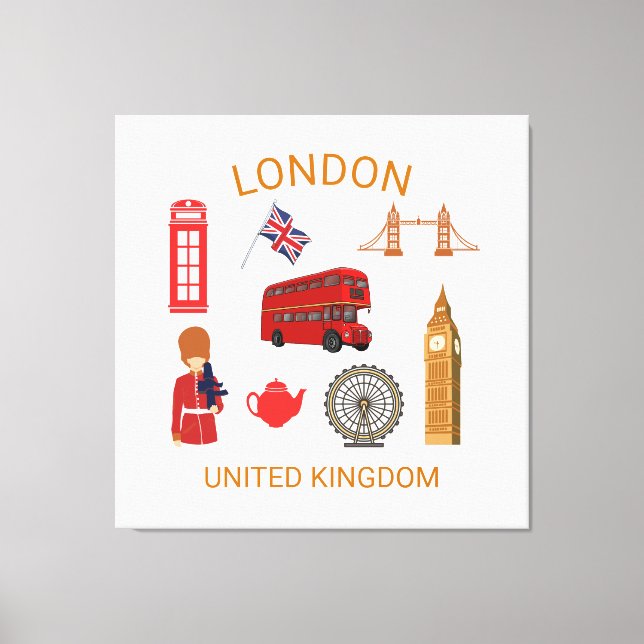 London Landmarks Travel-Themed Print (Front)