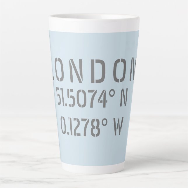 London Latitude & Longitude Latte Mug (Front)