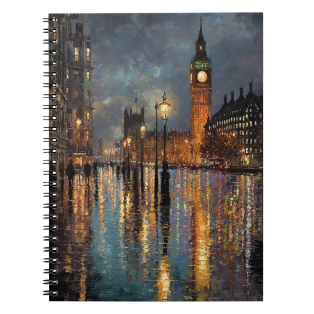 London Lights in the Rain Notebook (Front)