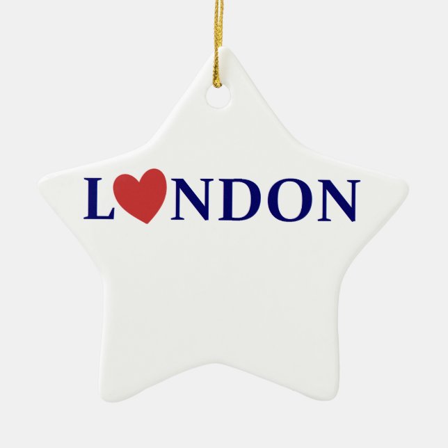 London love ceramic tree decoration (Front)