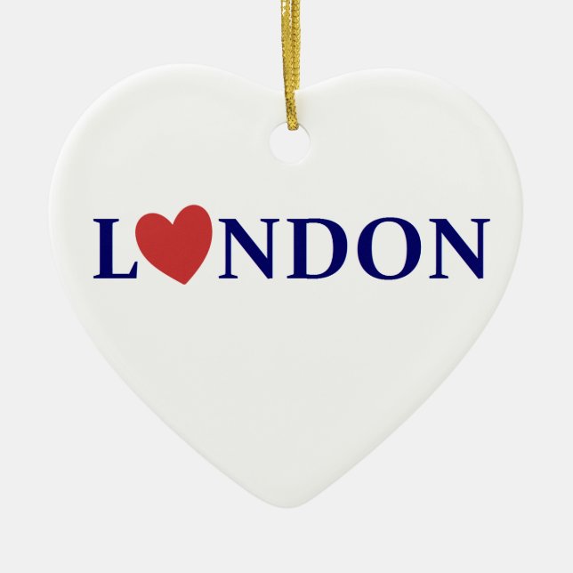London love ceramic tree decoration (Front)
