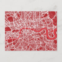 London Map Art Red