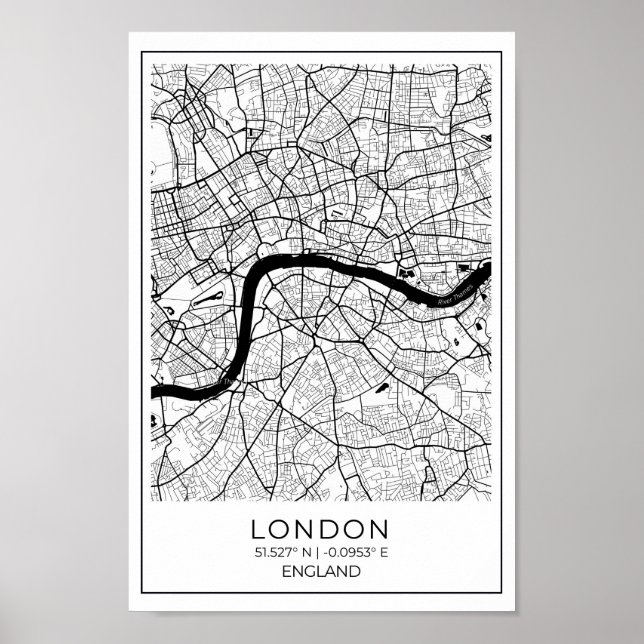 London Map Poster - London Wall Art  (Front)