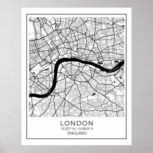 London Map Poster - London Wall Art  Decor (Front)