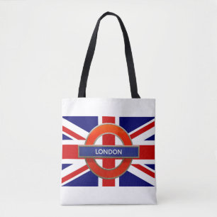London Metro Sign British  Flag Tote Bag