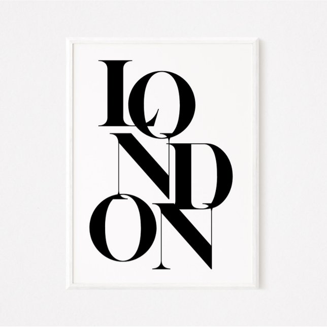 London Minimalist Graphic Quote Black White Poster (Creator Uploaded)