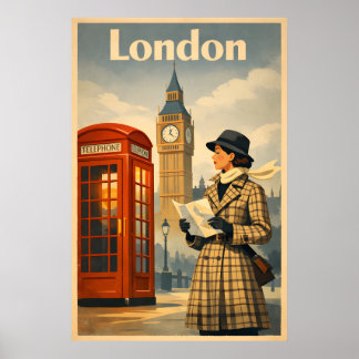 London Mornings – Vintage Retro Travel Poster
