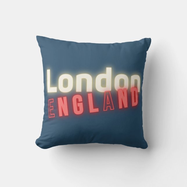 London Neon Lights Typography   Cushion (Front)
