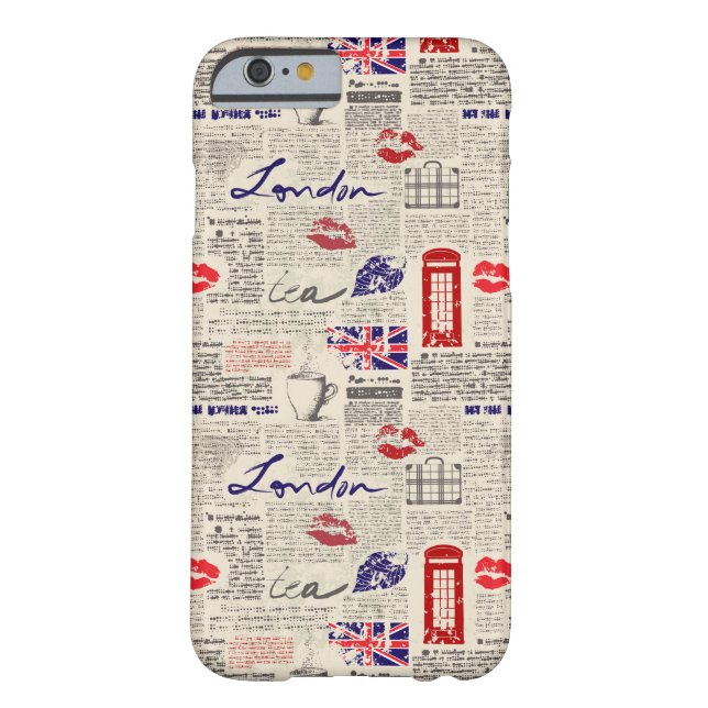London Newspaper Pattern Case-Mate iPhone Case (Back)
