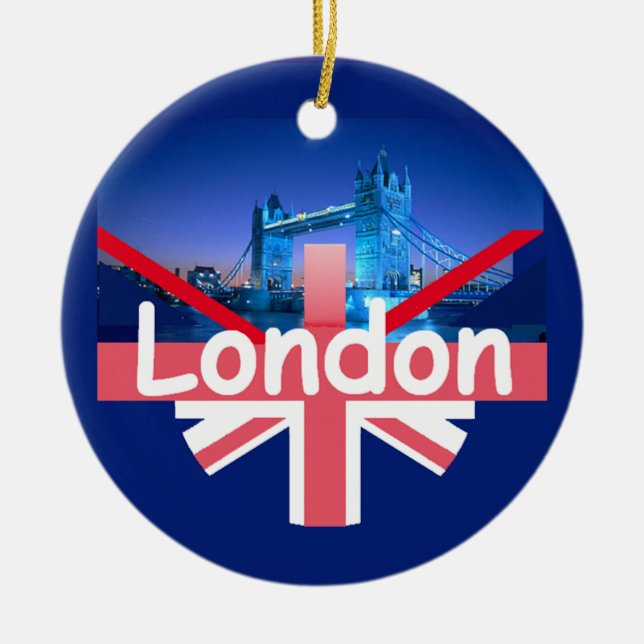 LONDON Orament Ceramic Tree Decoration (Front)