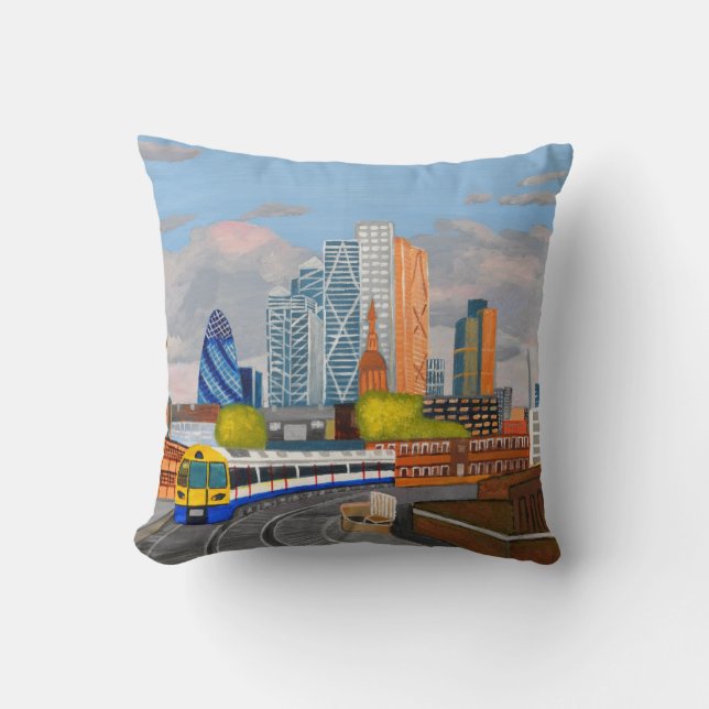 London Overground Throw Pillow  (Front)