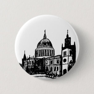 London painting 6 cm round badge
