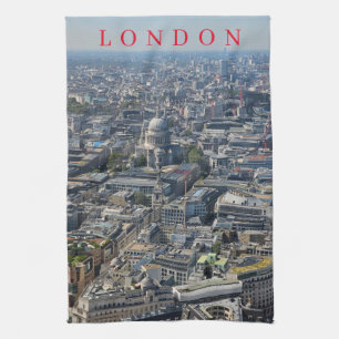 London panoramic view tea towel