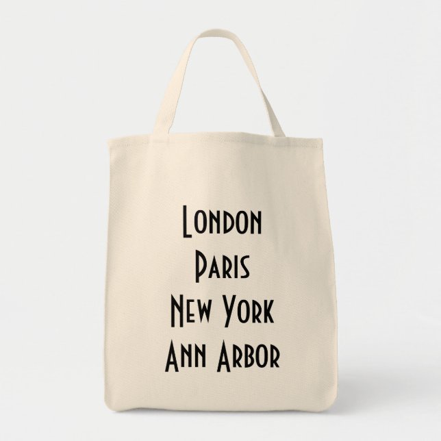 London Paris New York Ann Arbor Tote Bag (Front)