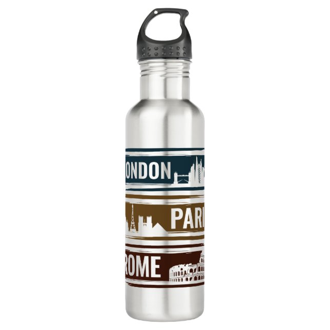 London Paris Rome 710 Ml Water Bottle (Front)