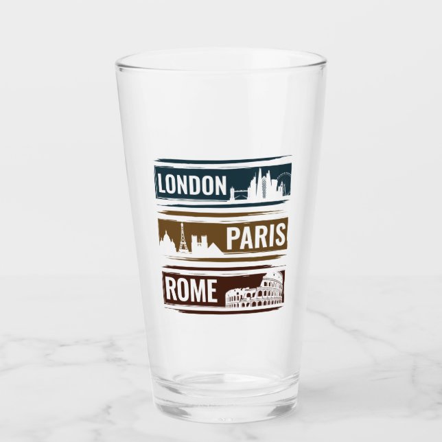 London Paris Rome Glass (Front)