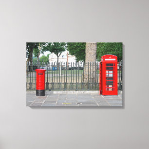 London phone booth & postbox canvas print