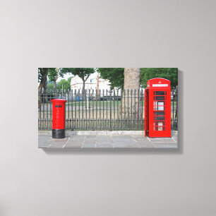 London phone booth & postbox canvas print