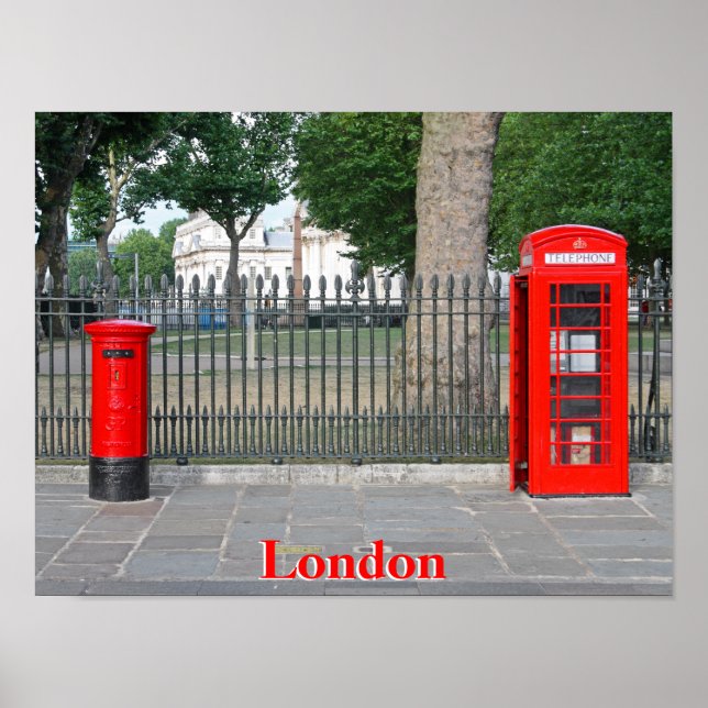 London phone booth & postbox poster (Front)