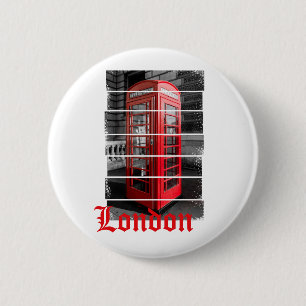 London Phone Box Vintage Souvenir 6 Cm Round Badge