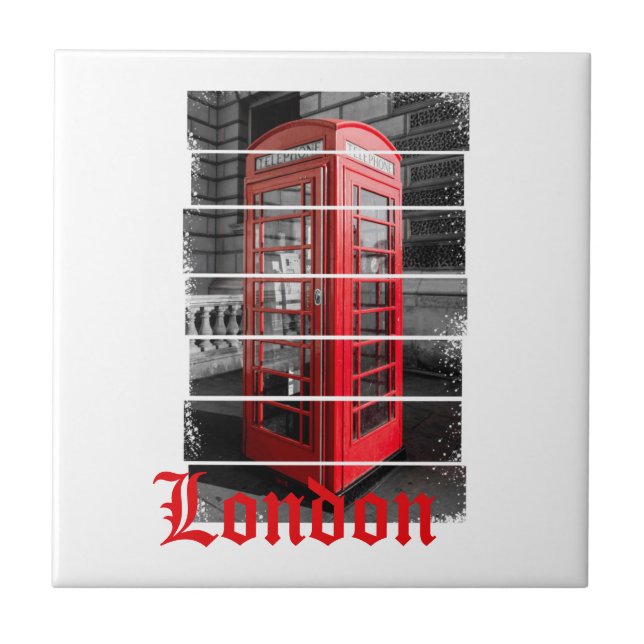 London Phone Box Vintage Souvenir Tile (Front)