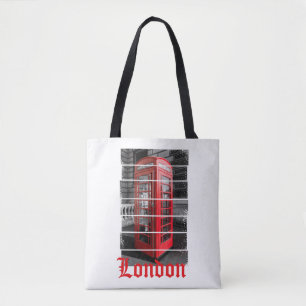 London Phone Box Vintage Souvenir Tote Bag