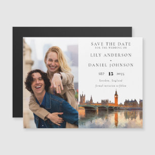 London Photo Wedding Save The Date Magnetic Invitation