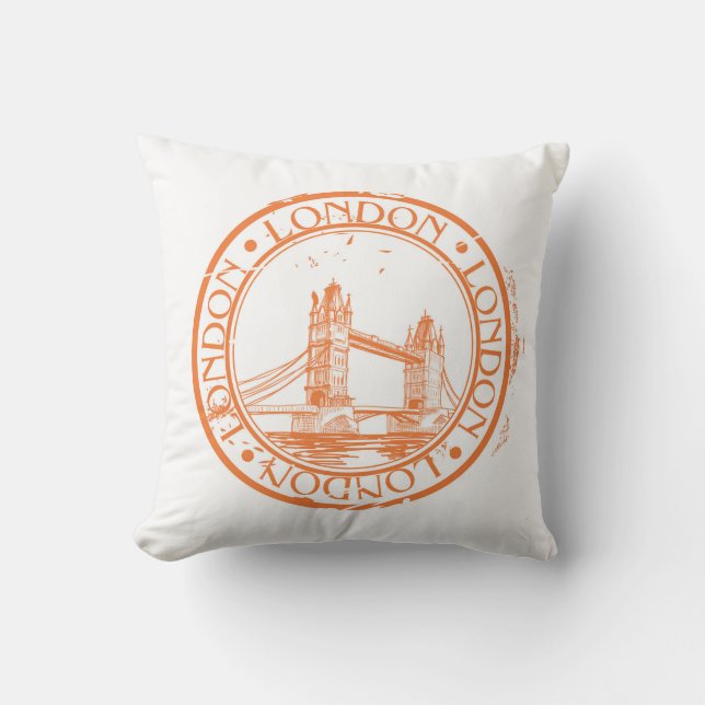 London Postage Cancellation Stamp Cushion (Front)