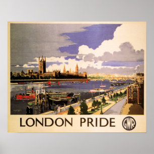 LONDON PRIDE GWR Great Western Railways Old Rail Poster