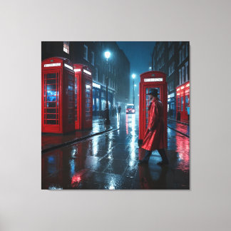 London Rain and Red Coats Canvas Print
