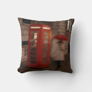 London Rainy Day Phone Box / Umbrella Pillow