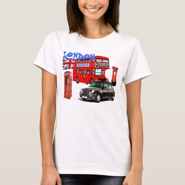 london red bus and icons tshirt (Front)