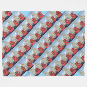 London Red  Bus Fleece Blanket 