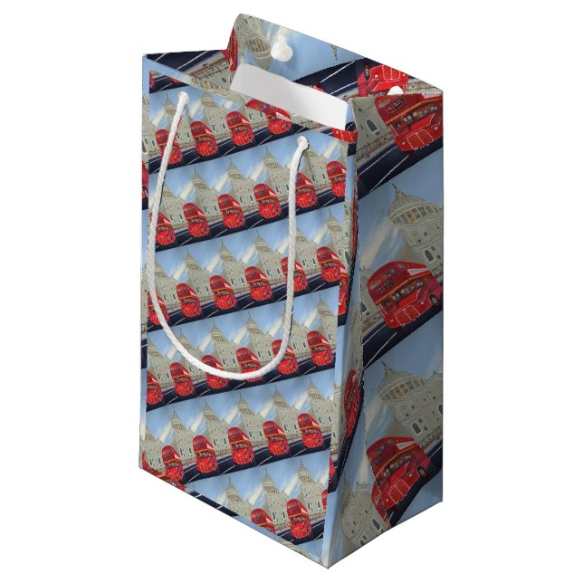 London Red Bus gift bag  (Front Angled)