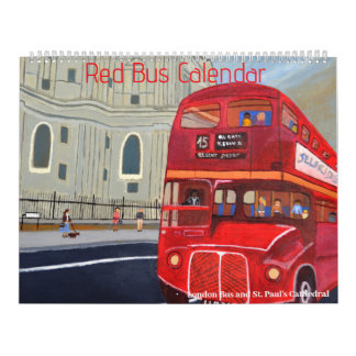 London Red Bus Large Calendar