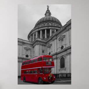 London Red Bus Poster