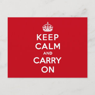 London Red Keep Calm and Carry On Postcard