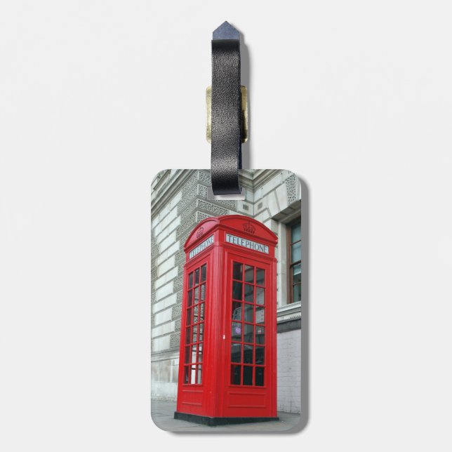 London Red Phone Box Luggage Tag (Back Vertical)