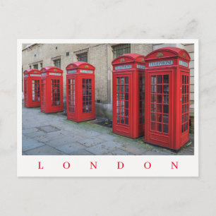 London red phone boxes view postcard