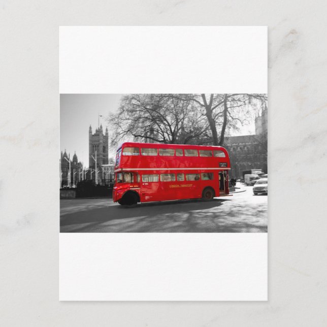 London Red Routemaster Bus Postcard (Front)