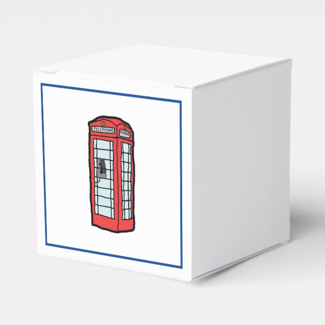 London Red Telephone Booth Iconic British Travel Favour Box (Front Side)