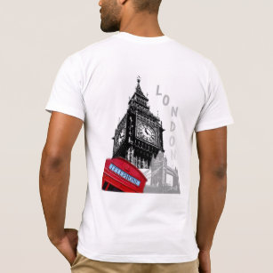 London Red Telephone Box Big Ben Clock Tower T-Shirt