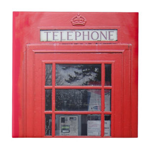 London Red Telephone Box Tile